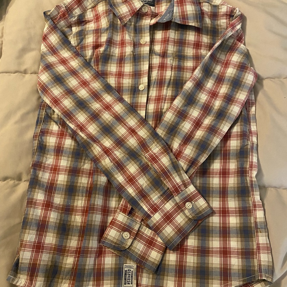 OshKosh B'gosh Kids Checkered Button-Down Shirt in Red, Blue, and White